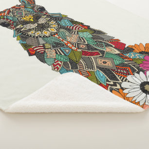 Manta Sherpa tiza de amor de llama daisy