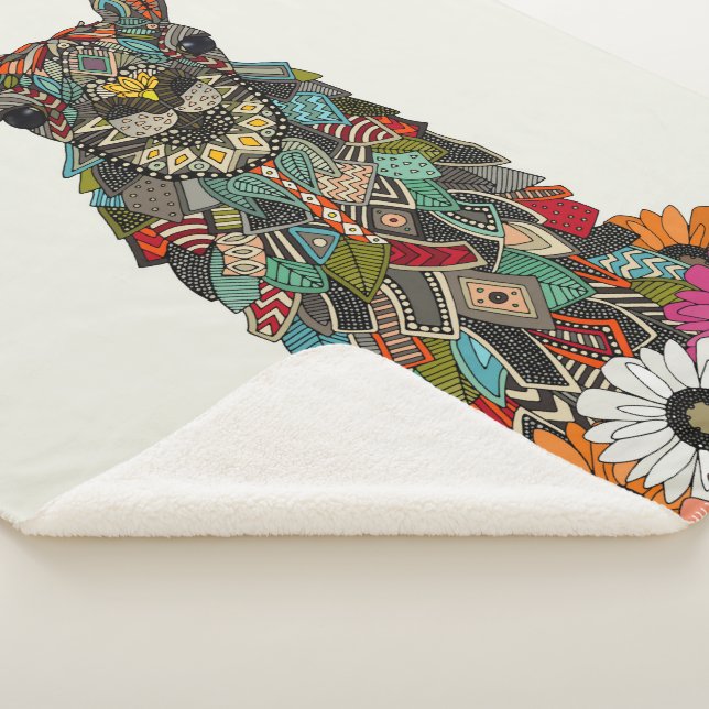 Manta Sherpa tiza de amor de llama daisy (3/4)