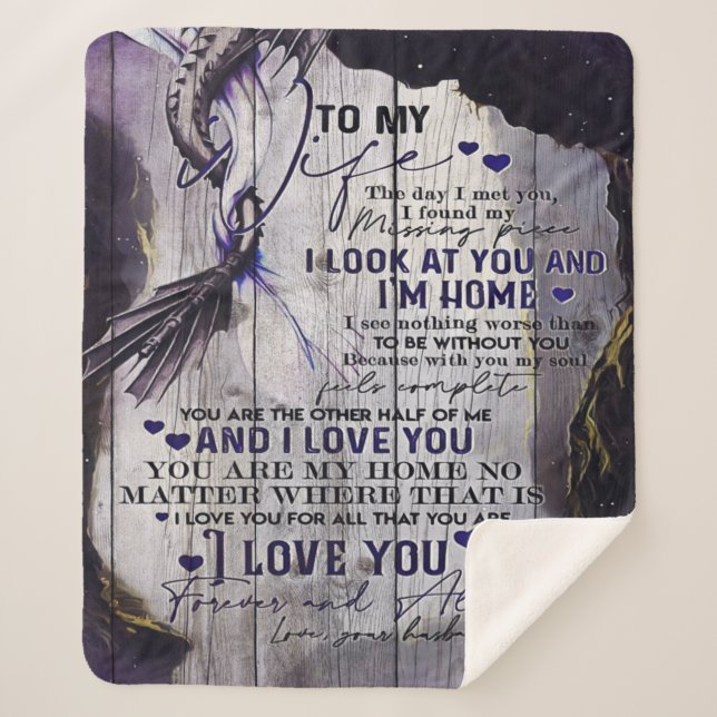 Manta Sherpa To my Wife | Funny Quotes To Wife | New Home Gift (Anverso)