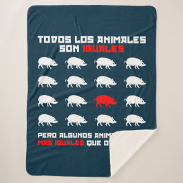 Manta Sherpa Todos los animales son 2 iguales