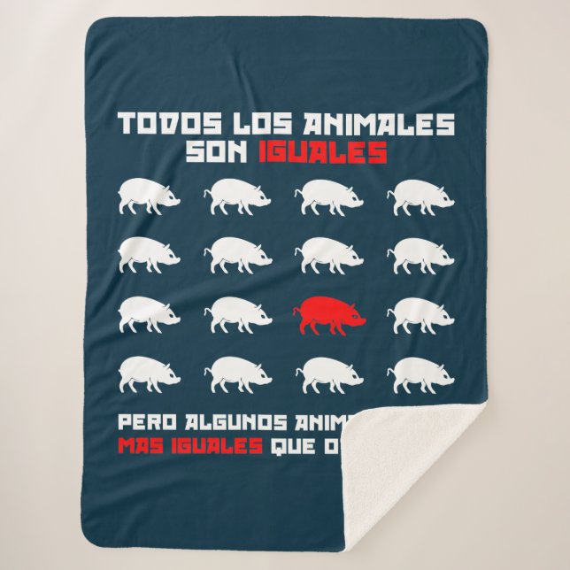 Manta Sherpa Todos los animales son 2 iguales (Anverso)