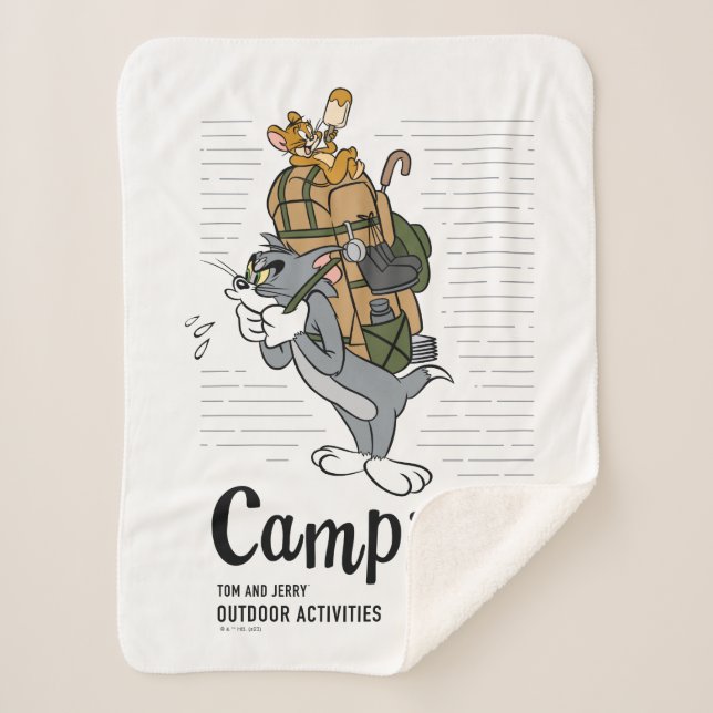 Manta Sherpa Tom y Jerry Camping (Anverso)