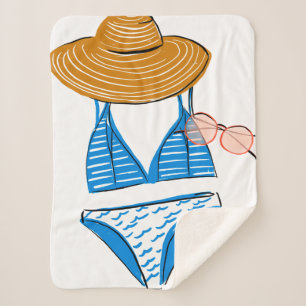 Manta Sherpa Toma el sol - Blue Swimsuit