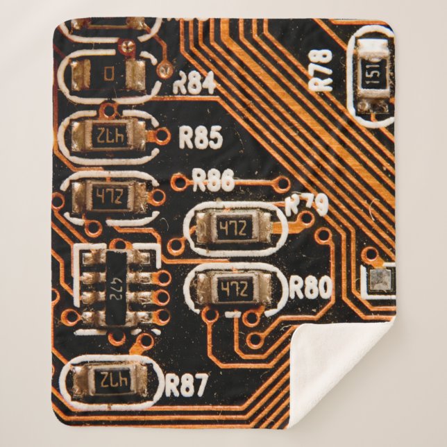 Manta Sherpa toma macro del tablero de circuitos, cables, conde (Anverso)