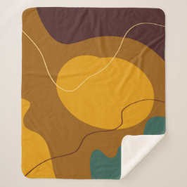 Manta Sherpa Tonos de la Tierra formas orgánicas fondo abstract