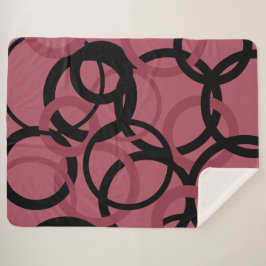 Manta Sherpa Topacio ahumado y círculos negros