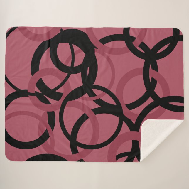 Manta Sherpa Topacio ahumado y círculos negros (Anverso (horizontal))