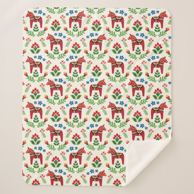 Manta Sherpa Torneo Sueco de Caballos Rojos (Anverso)