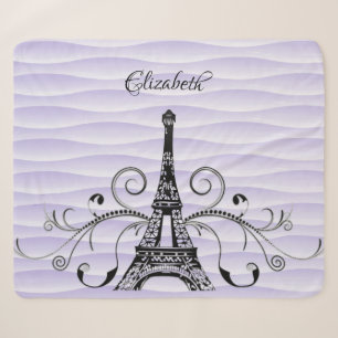 Manta Sherpa Torre Eiffel Púrpura Sherpa Blanket