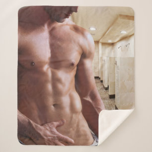 Manta Sherpa Torso masculino musculoso sin camiseta de Slippery