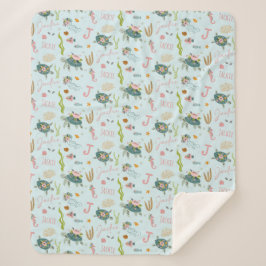 Manta Sherpa Tortuga de bebé personalizada | 50 x 60