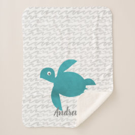 Manta Sherpa Tortuga marina de color crudo