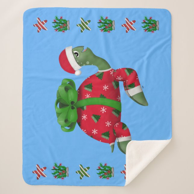 Manta Sherpa Tortuga navidad (Anverso)