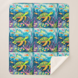 Manta Sherpa Tortuga pintadora