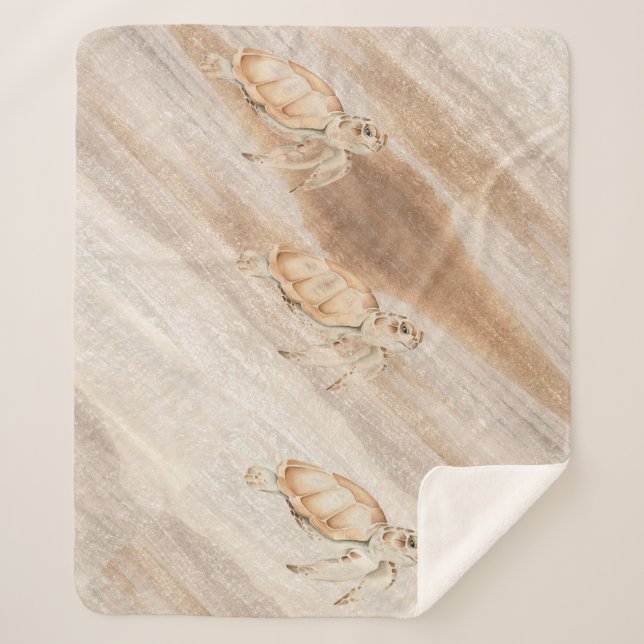 Manta Sherpa Tortugas acuáticas en el océano marítimo (Anverso)