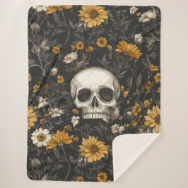 Manta Sherpa Totenkopf mit Blumen