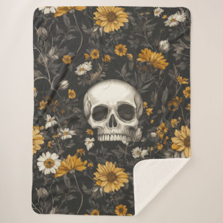 Manta Sherpa Totenkopf mit Blumen