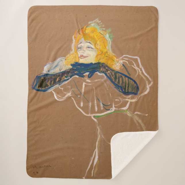 Manta Sherpa Toulouse-Lautrec - Yvette Guilbert Singing (Anverso)