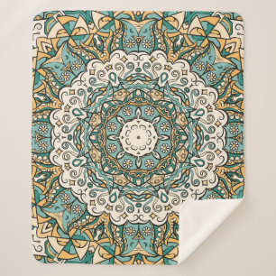 Manta Sherpa Tracería sin soldadura de Mehndi Tile colorido