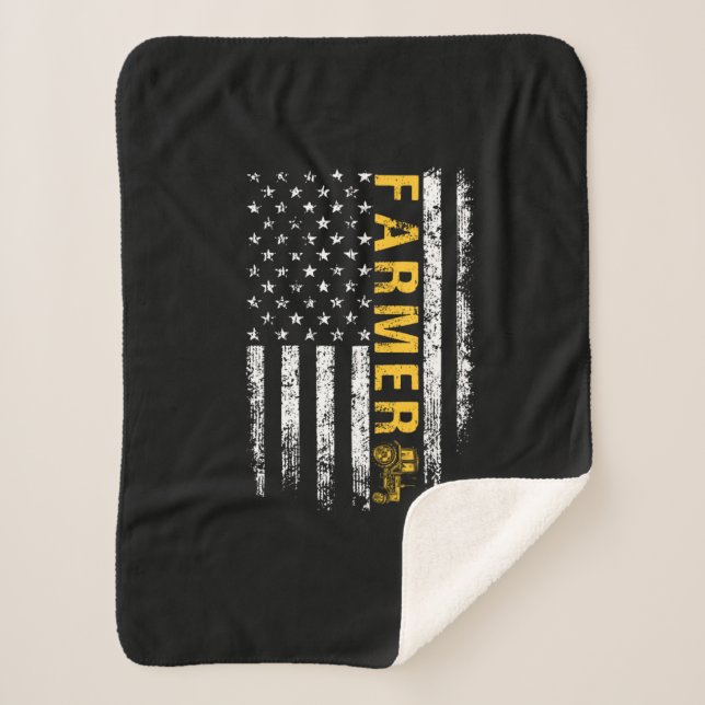 Manta Sherpa Tractor Americano Bandera Estadounidense Rándea Gr (Anverso)