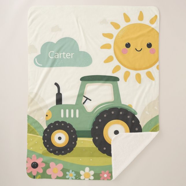 Manta Sherpa Tractor/granja personalizado (Anverso)