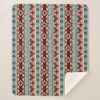 Manta Sherpa Traditional Folk Embroidery Stripe  Pattern