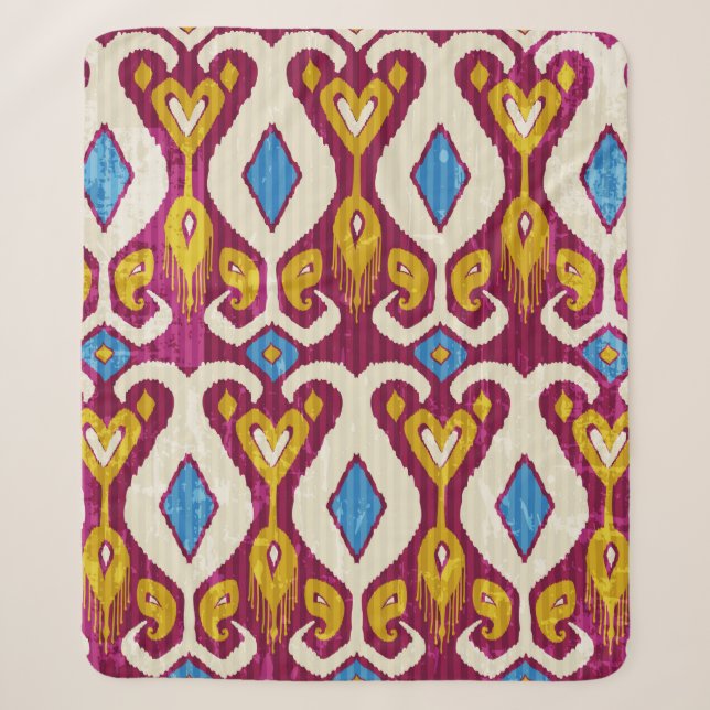 Manta Sherpa Traditional ikat fabric seamless pattern (Anverso)