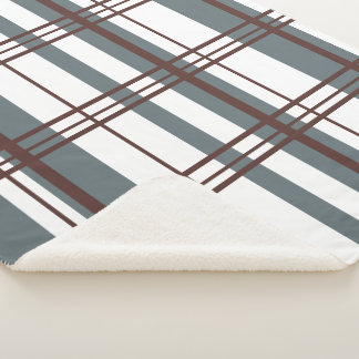Manta Sherpa Traditional Plaid Smoke Grey, Deep Burgandy, White