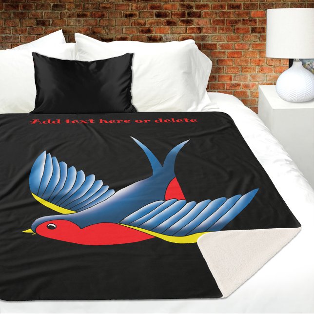 Manta Sherpa Tragar el tatuaje azul rojo (Subido por el creador)