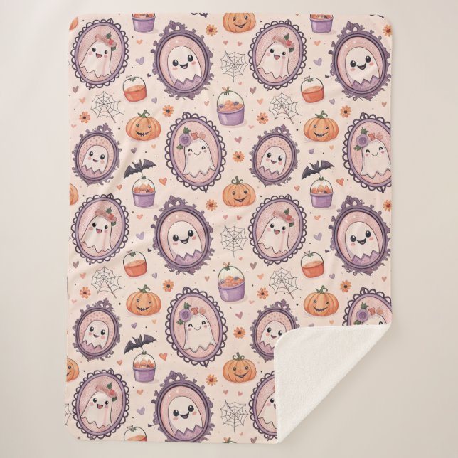 Manta Sherpa Tratamientos fantasma y Whimsy otoño (Anverso)