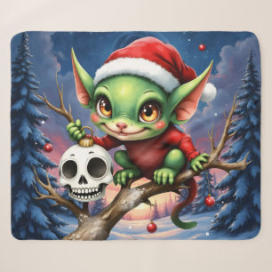 Manta Sherpa Travesura Alegre – El pequeño duende de Navidad.
