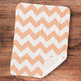 Manta Sherpa Trendy Pastel Peach Chevron Pattern