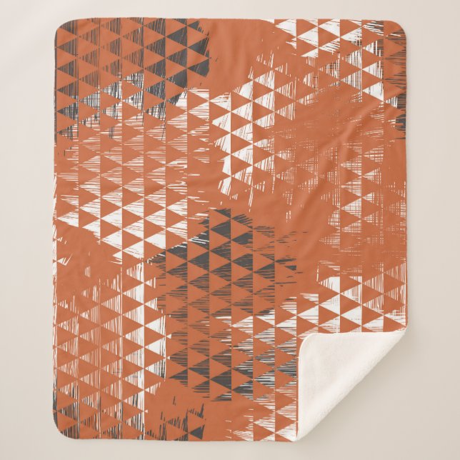 Manta Sherpa Triangles Seamless: Fondo Naranja (Anverso)