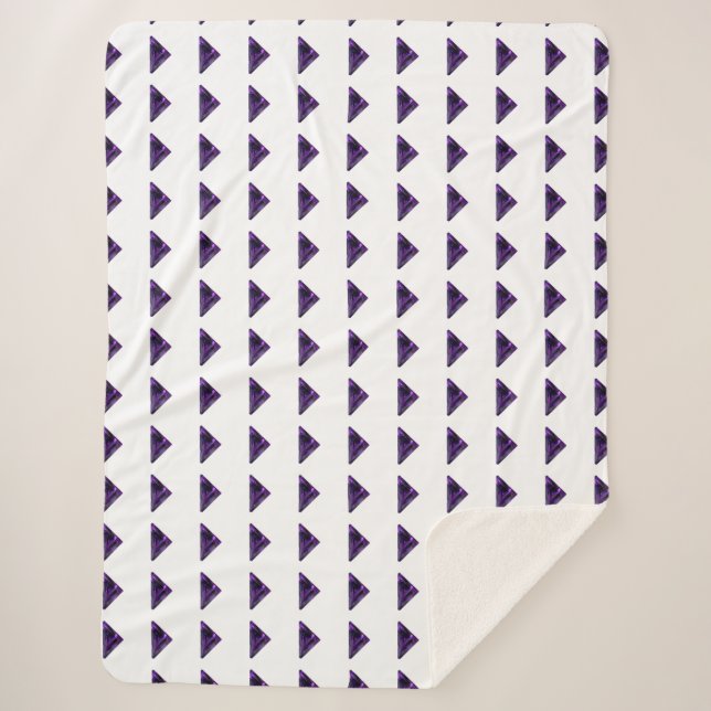 Manta Sherpa Triángulo de Ametist, Birthstone de Febrero, Púrpu (Anverso)