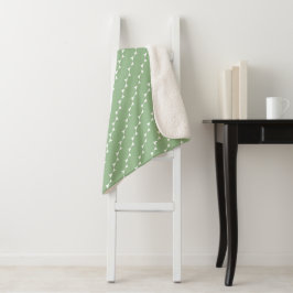 Manta Sherpa Triángulos diminutos minimalistas en verde polvori