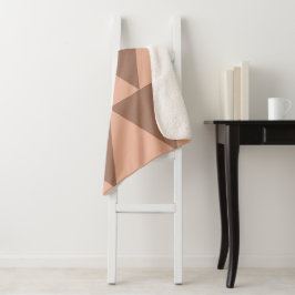 Manta Sherpa Triángulos geométricos grandes Mocha Mousse Dusty