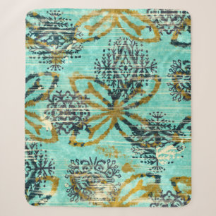 Manta Sherpa Tribal desgarrador: Motif de alfombra étnica