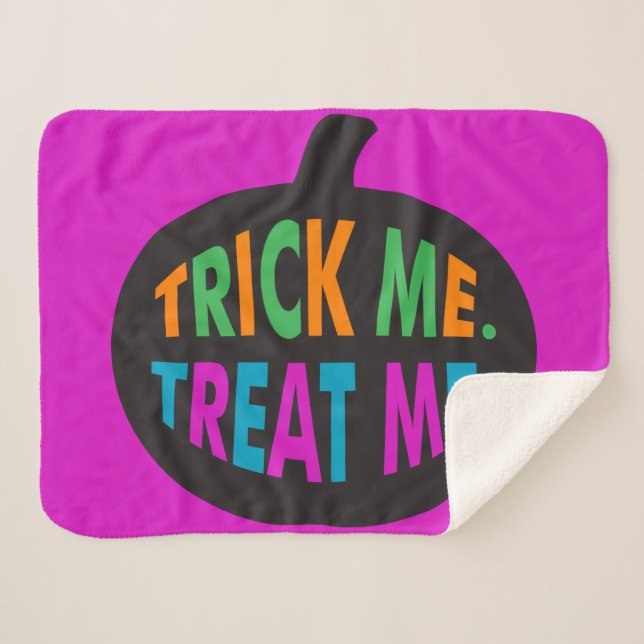 Manta Sherpa Trick me trata, Halloween multicolor (Anverso (horizontal))