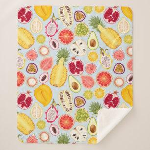 Manta Sherpa Tropical Fruit Sherpa Blanket
