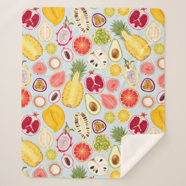 Manta Sherpa Tropical Fruit Sherpa Blanket (Anverso)