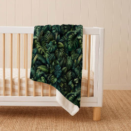 Manta Sherpa Tropical Monstera Botánico Verde Sherpa Acogedor