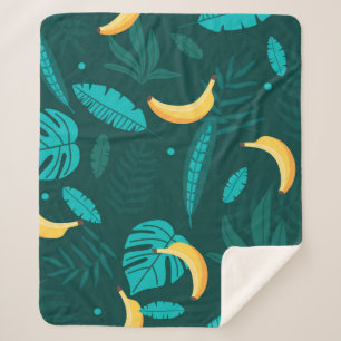 Manta Sherpa Tropical palm leaves Seamless pattern. Banana leav