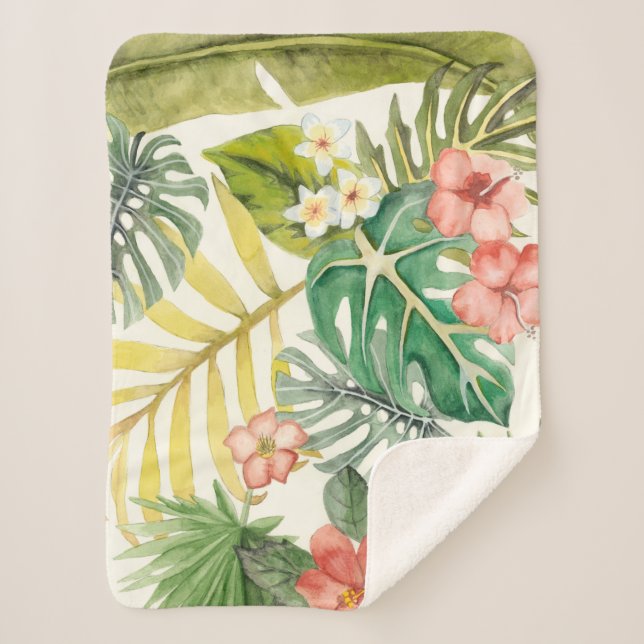 Manta Sherpa Tropicales suaves (Anverso)