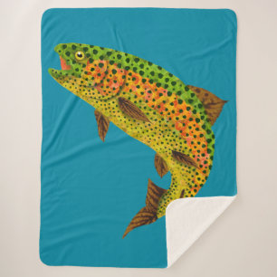 Manta Sherpa Trucha arco iris de hoja de lápiz 1