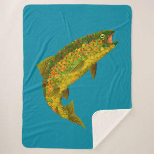 Manta Sherpa Trucha arco iris de hoja de lápiz 3