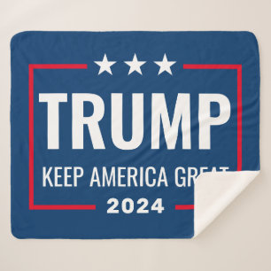 Manta Sherpa Trump 2024 Mantenga a Estados Unidos grande - rojo