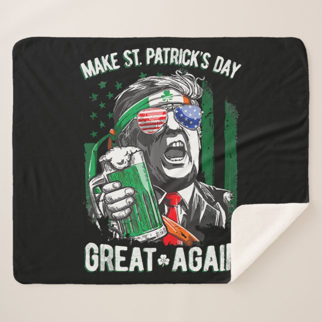 Manta Sherpa Trump vuelve a ser gracioso el día de San Patricio (Anverso (horizontal))