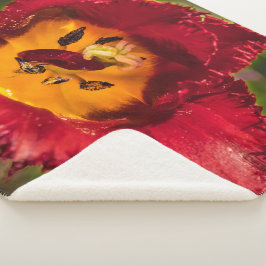 Manta Sherpa Tulip rojo