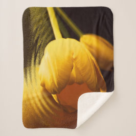 Manta Sherpa Tulipán amarillo romántico