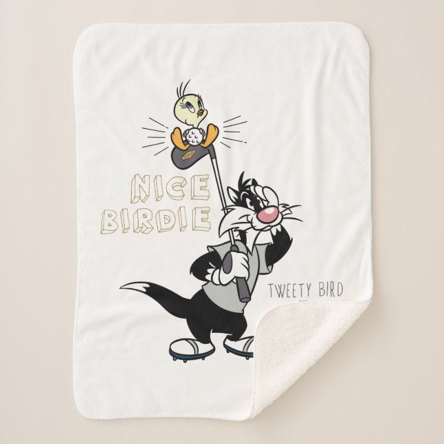 Manta Sherpa TWEET™ y SYLVESTER™ Golfing - Niza Birdie (Anverso)
